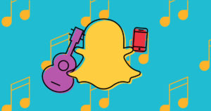 Snapchat icon with musical instrument and cell phone