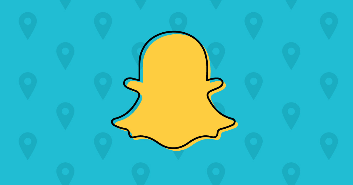 Snapchat icon with location icon pattern
