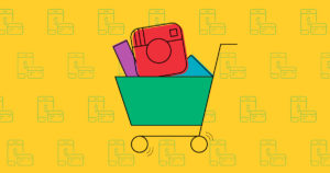 Instagram logo in shopping cart