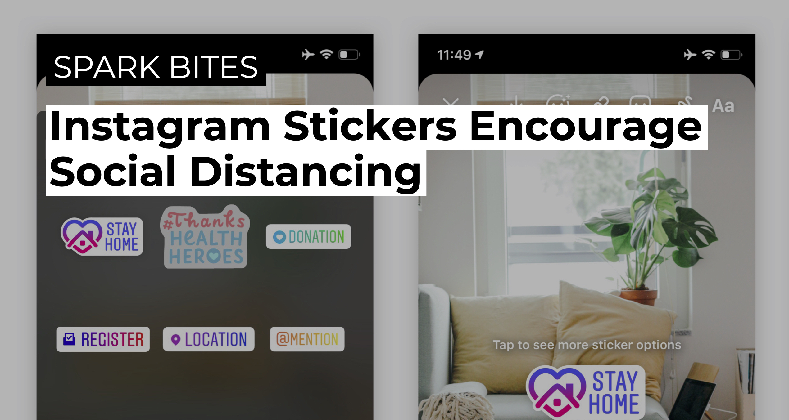 Instagram stickers encourage social distancing
