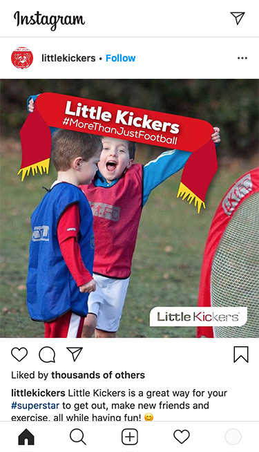 Little Kickers Spark Growth Case Study Instagram example