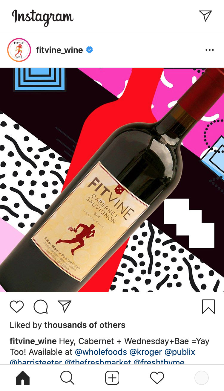 FitVine Wine Spark Growth Case Study Instagram example