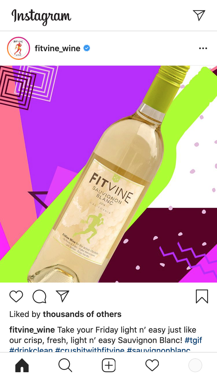 FitVine Wine Spark Growth Case Study Instagram example