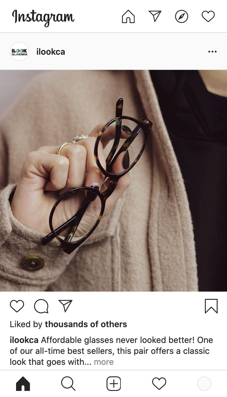 eCommerce Marketing for iLook Glasses Spark Growth Case Study Instagram example