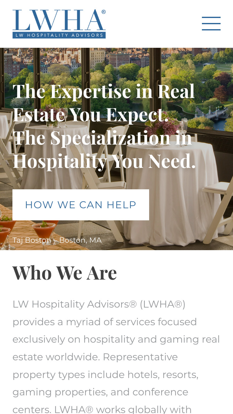 LWHA, Spark Growth website design client