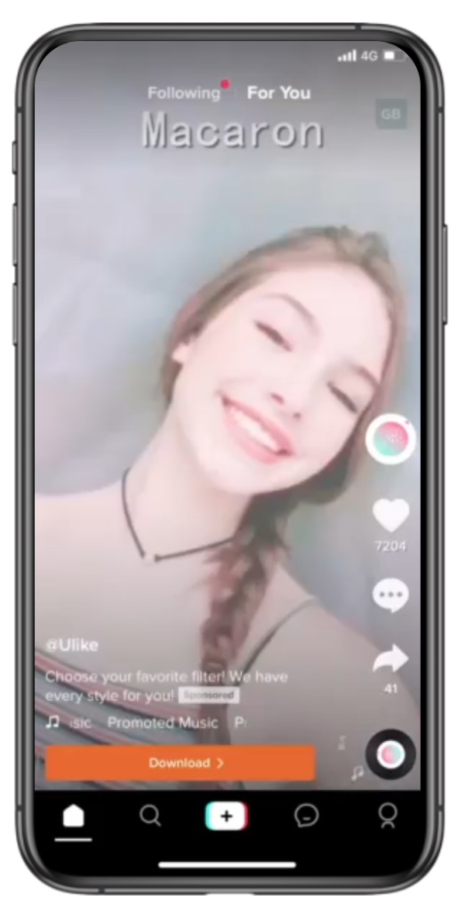 tiktok mobile marketing in-feed native ad example