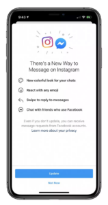 instagram and messenger chats merge option on phone