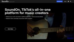 TikTok SoundOn Landing Page